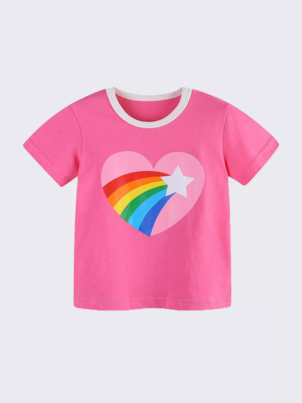 Children's Rainbow Heart Graphic Short Sleeve T-Shirt, image 2