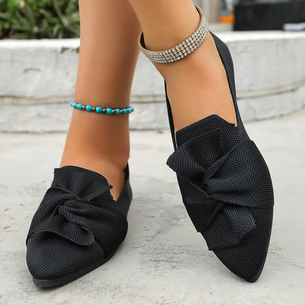 Bow Point Toe Flats Slip-Ons, image 9