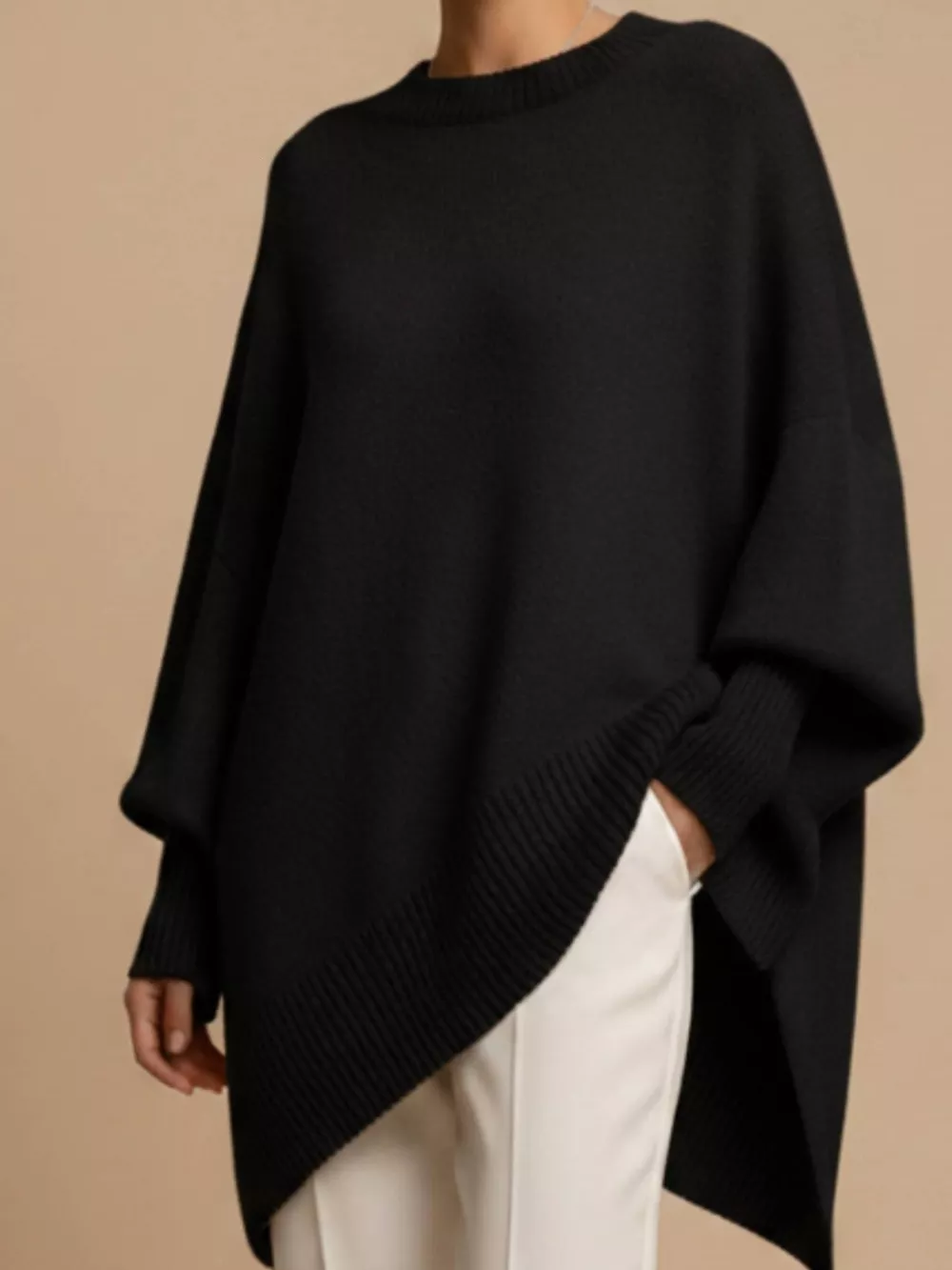 Oversized Batwing Sleeve Sweater, image 8