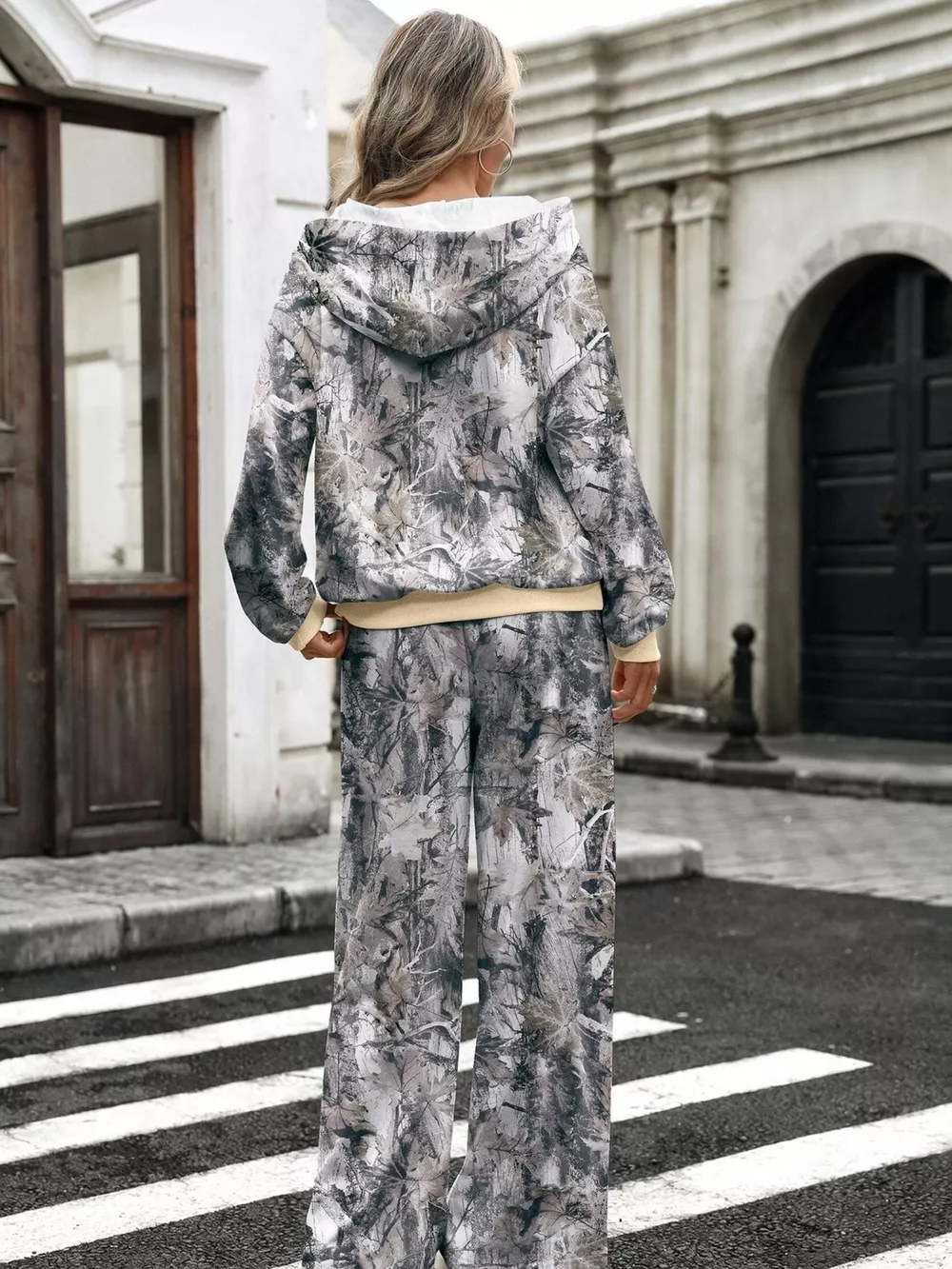 Printed Long Sleeve Hoodie and Pants Set, image 6