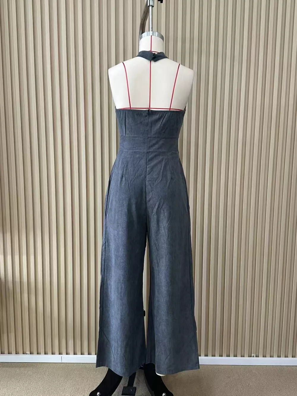 Full Size Halter Neck Wide-Leg Jumpsuit Plus Size, image 7