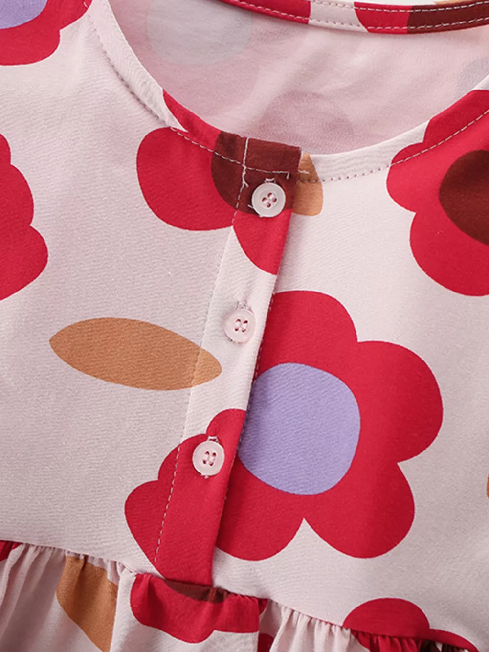 Children's Floral Print Short Sleeve Dress, image 4