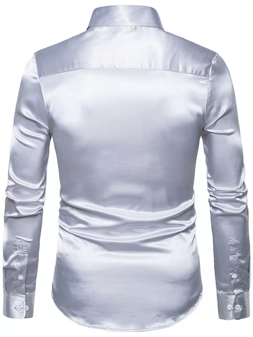 Men's Satin Long Sleeve Shirt, image 12