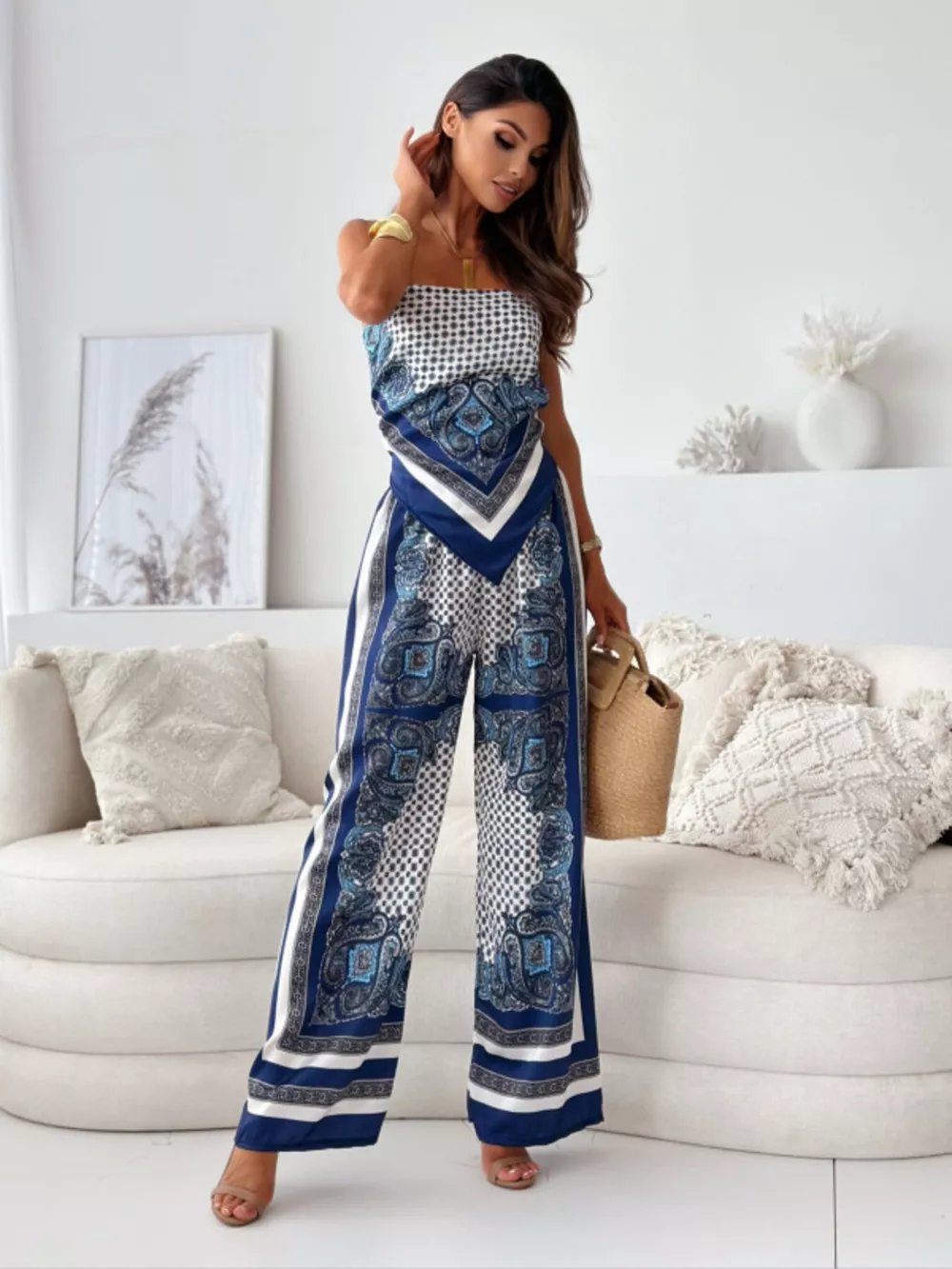 Tie Back Printed Cami and Pants Set, image 20