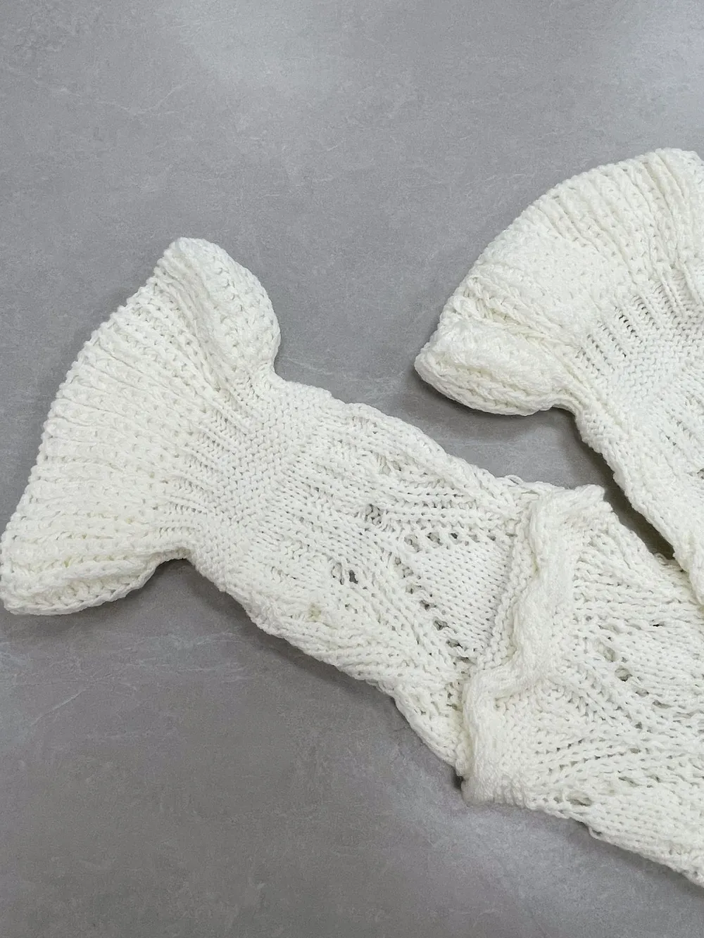 Crochet Ruffled Hem Long Sleeve Sweater, image 8