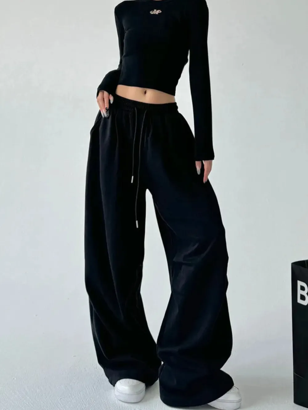 Oversized Wide Leg Drawstring Pants