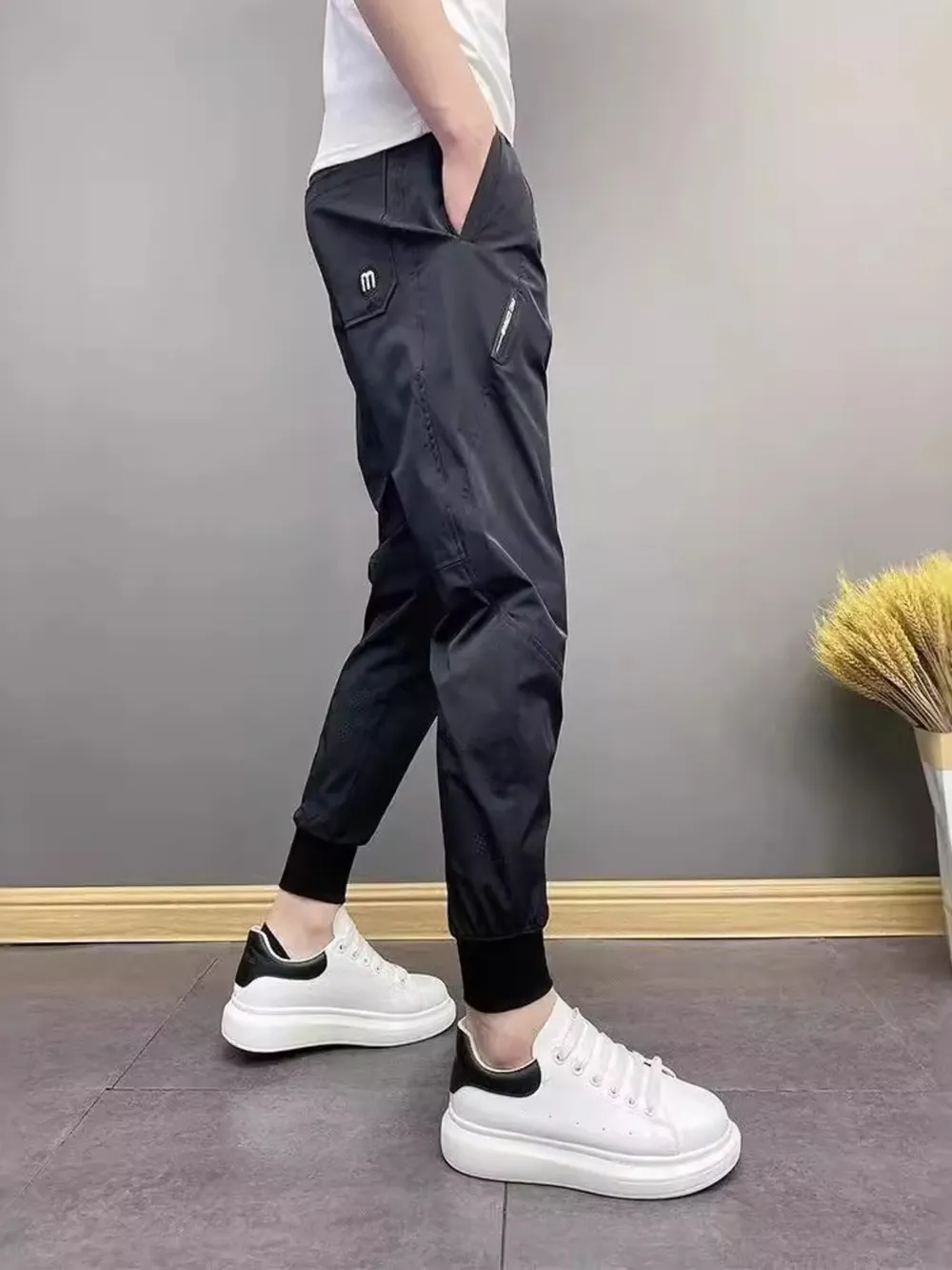 Men's Plus Size Slim-Fit Ankle-Cuffed Pants, image 3
