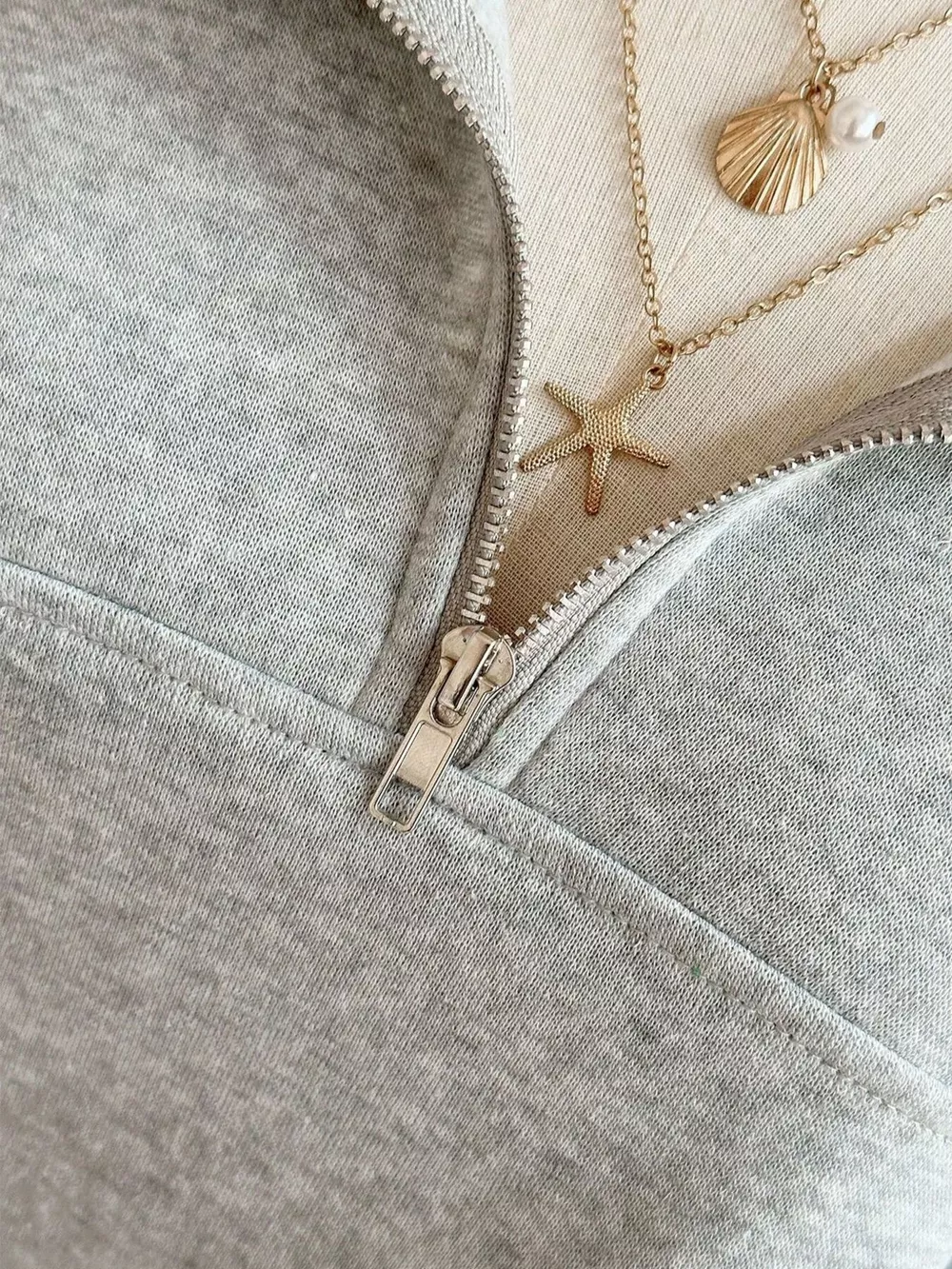 Quarter-Zip Dropped Shoulder Sweatshirt, image 4