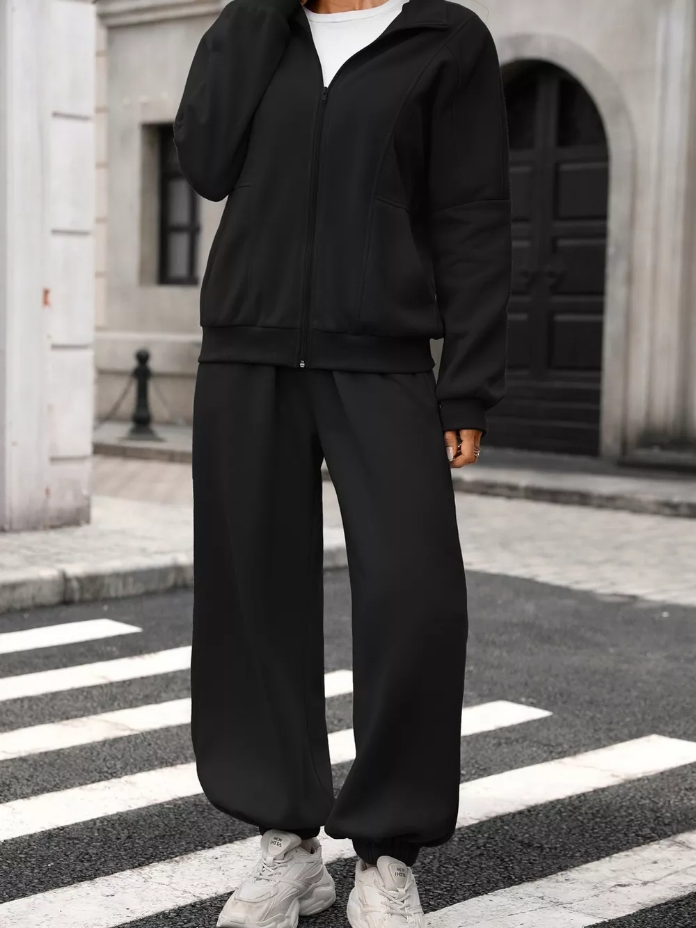 Zip-Up Long Sleeve Top and Pants Set, image 10