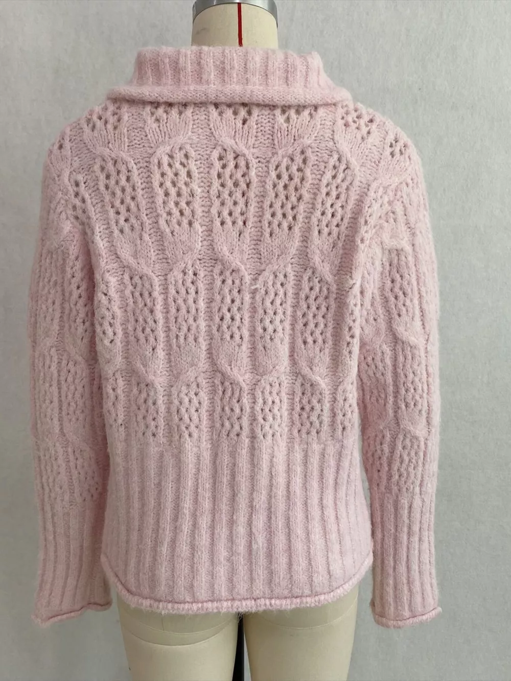 Cable-Knit Button Up Cardigan, image 5