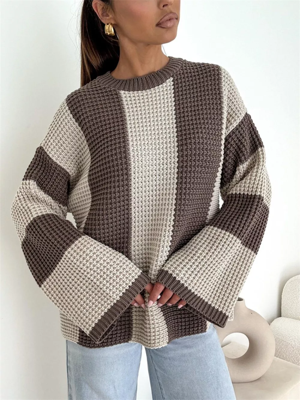 Color Block Long Sleeve Sweater, image 13
