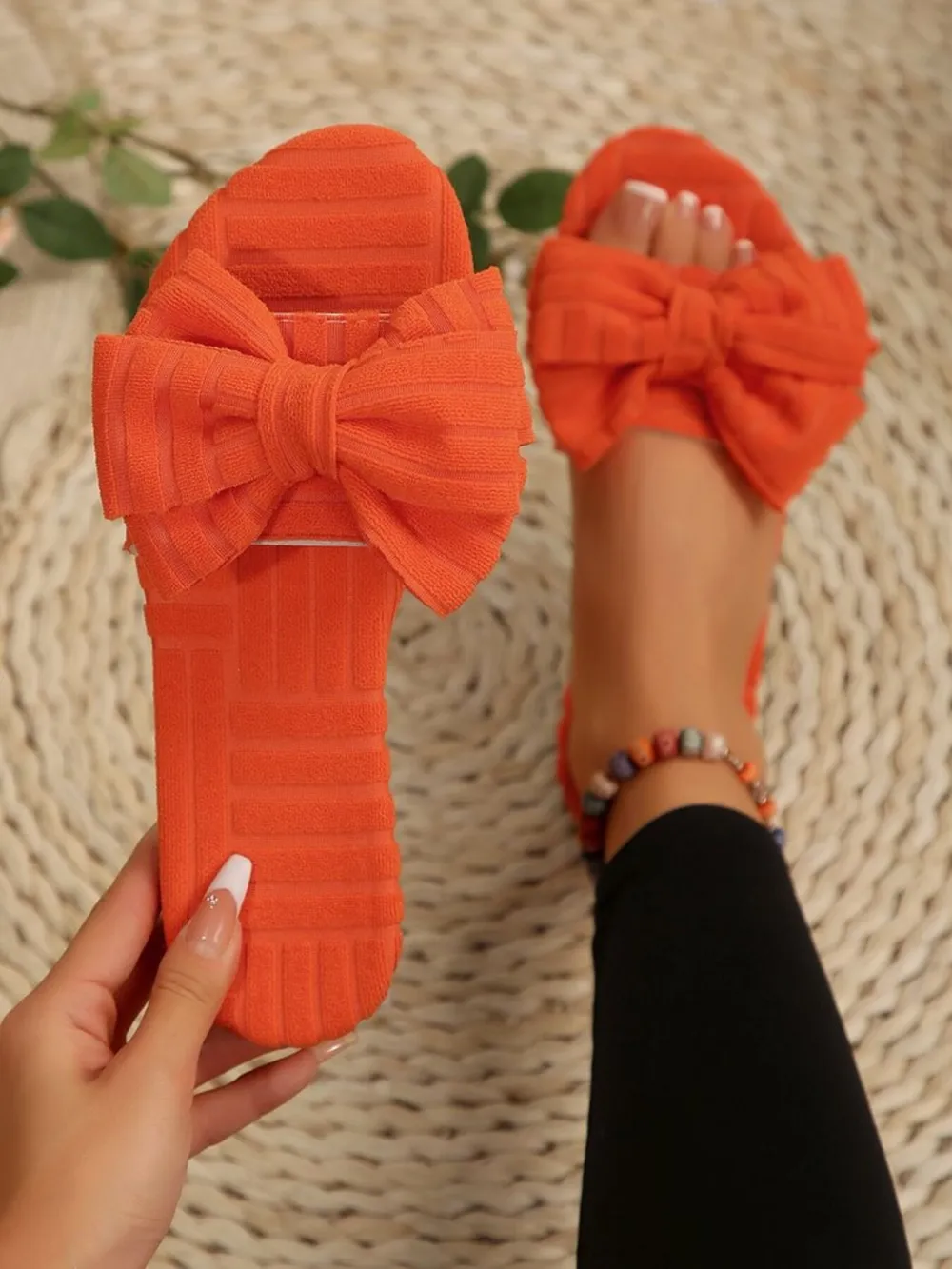 Bow Knot Open Toe Slippers, image 15