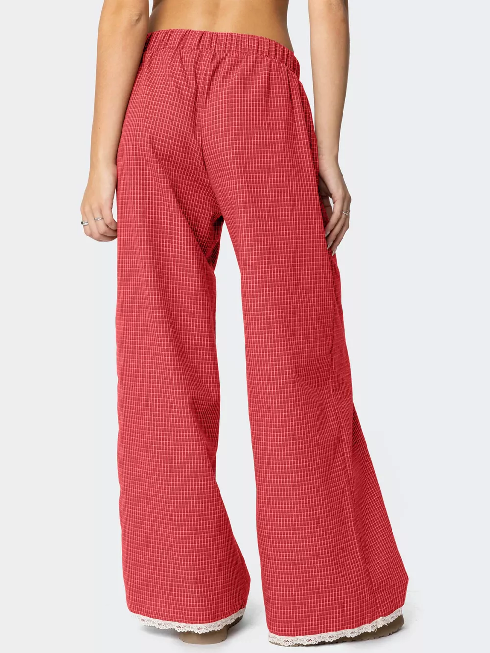 Plaid Wide-Leg Pants, image 2