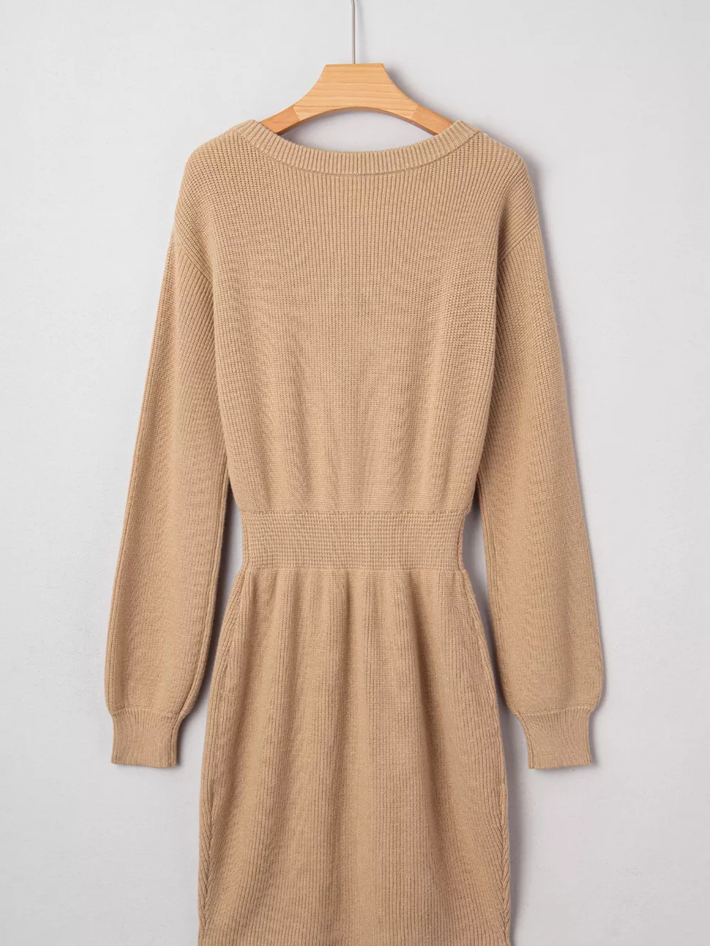 Pearl Embellished Keyhole Ribbed Sweater Dress, image 9