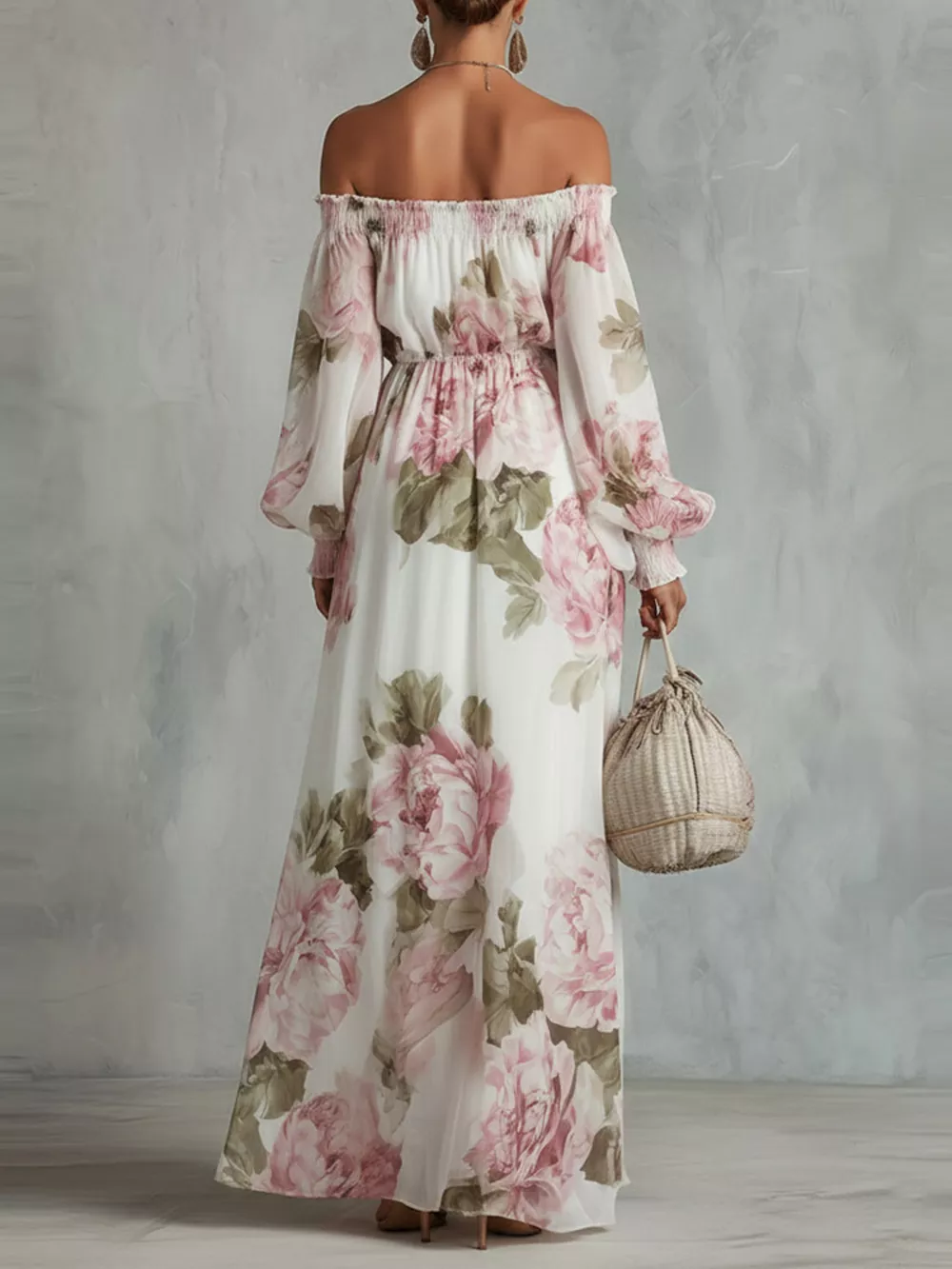 Floral Off Shoulder Maxi Dress, image 2