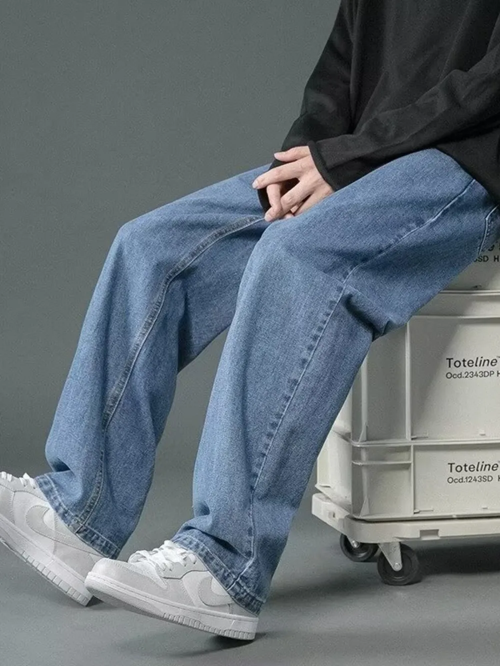 Men's Full Size Wash Wide Leg Jeans Plus Size, image 2
