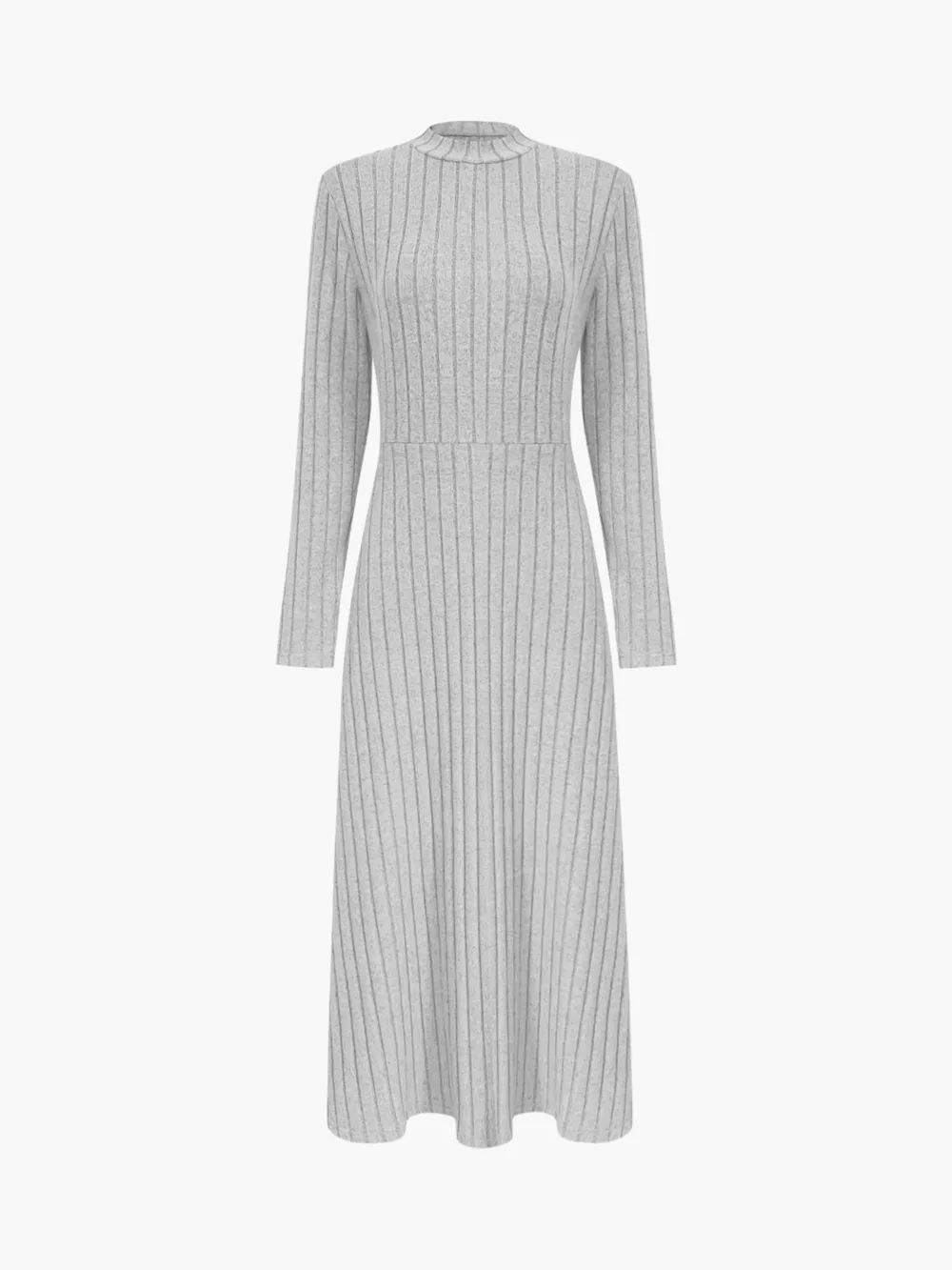 Ribbed Knit Long Sleeve Midi Dress, image 14