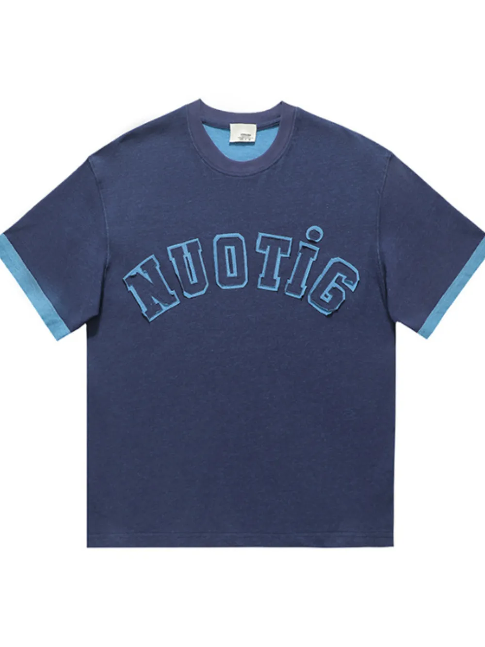 Men's Plus Size Letter Round Neck Short Sleeve T-Shirt, image 3