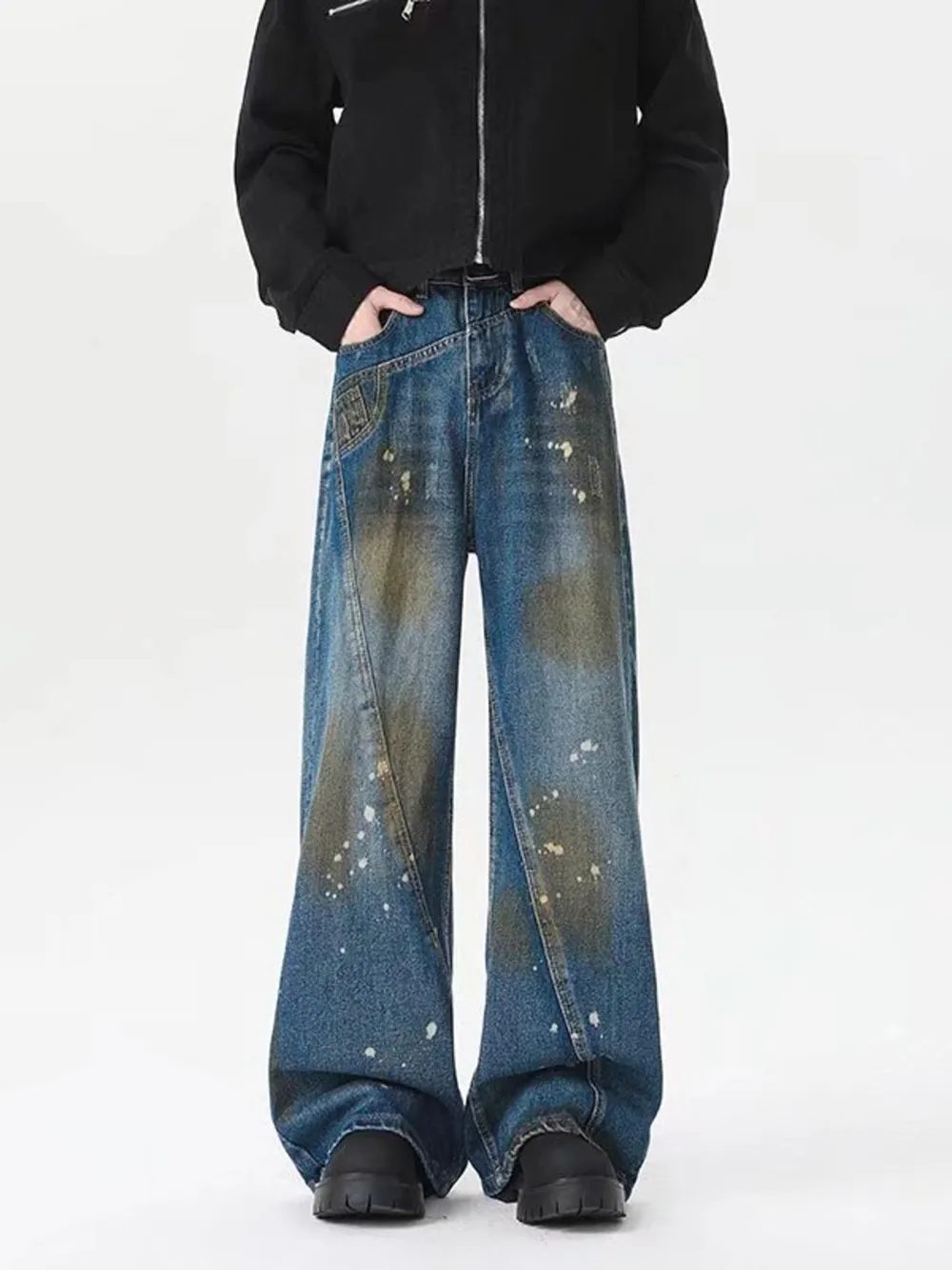 Men's Plus Size Wide Leg Jeans