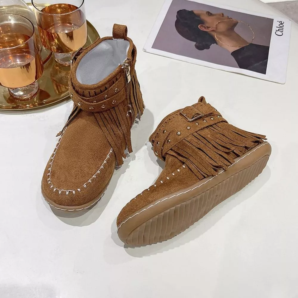 Fringe Round Toe Boots, image 12