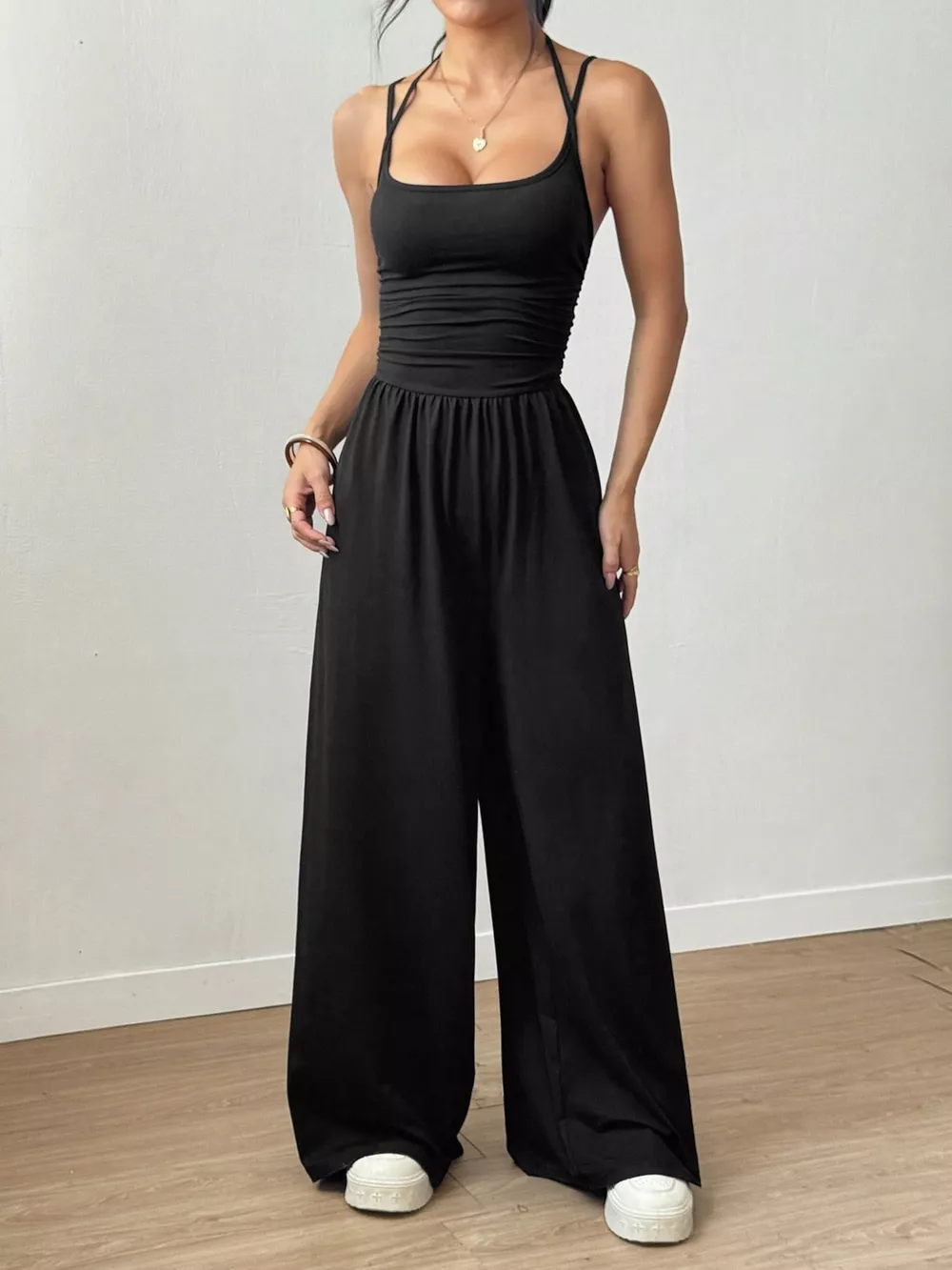 Spaghetti Strap Wide-Leg Jumpsuit, image 7