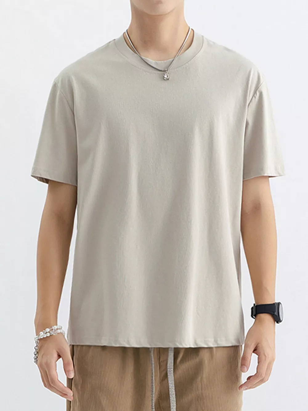 Men's Plus Size Casual Crew Neck T-Shirt, image 2