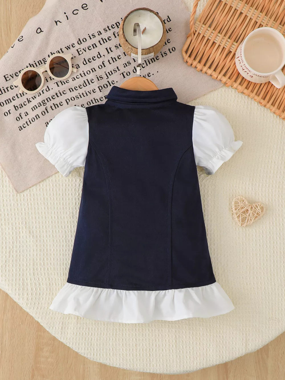 Children's Embroidered Ruffled Hem Polo Dress, image 5