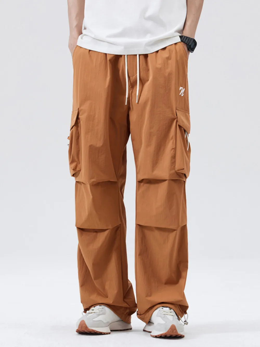 Men's Full Size Multi-Pocket Cargo Utility Pants with Drawstring Plus Size, image 2