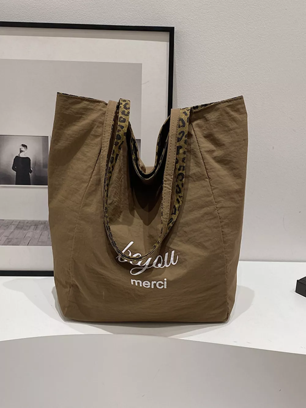 Leopard Print Casual Tote Bag, image 3