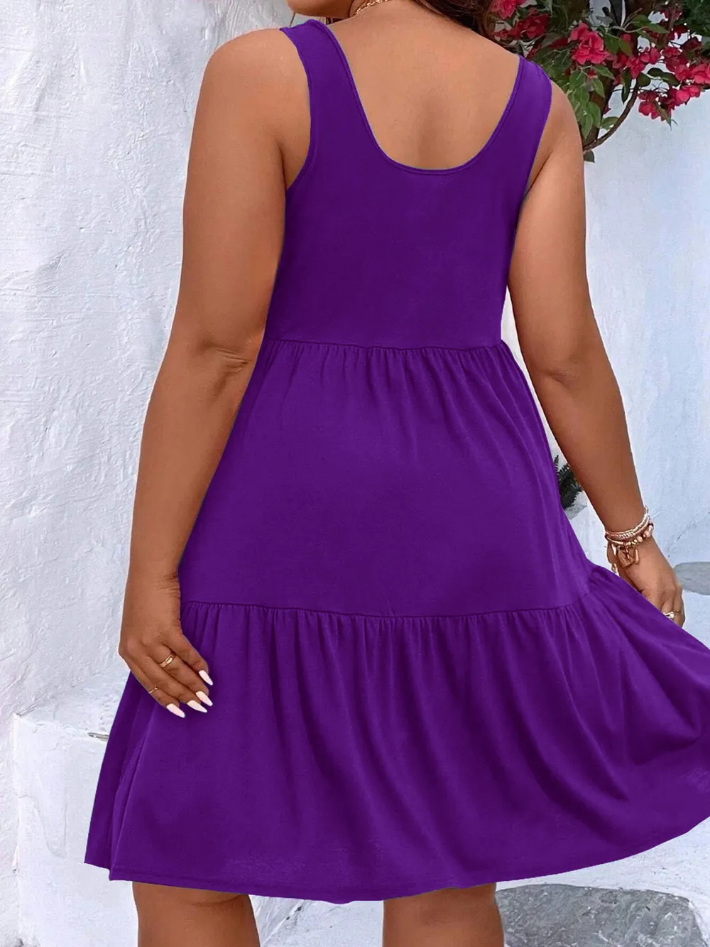 Plus Size Tiered Scoop Neck Tank Dress, image 11