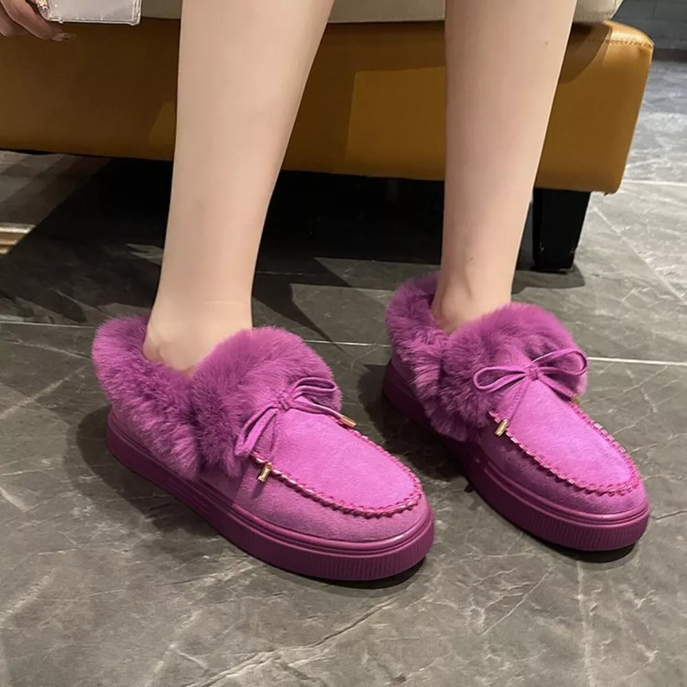 Fuzzy Round Toe Slip-Ons, image 26