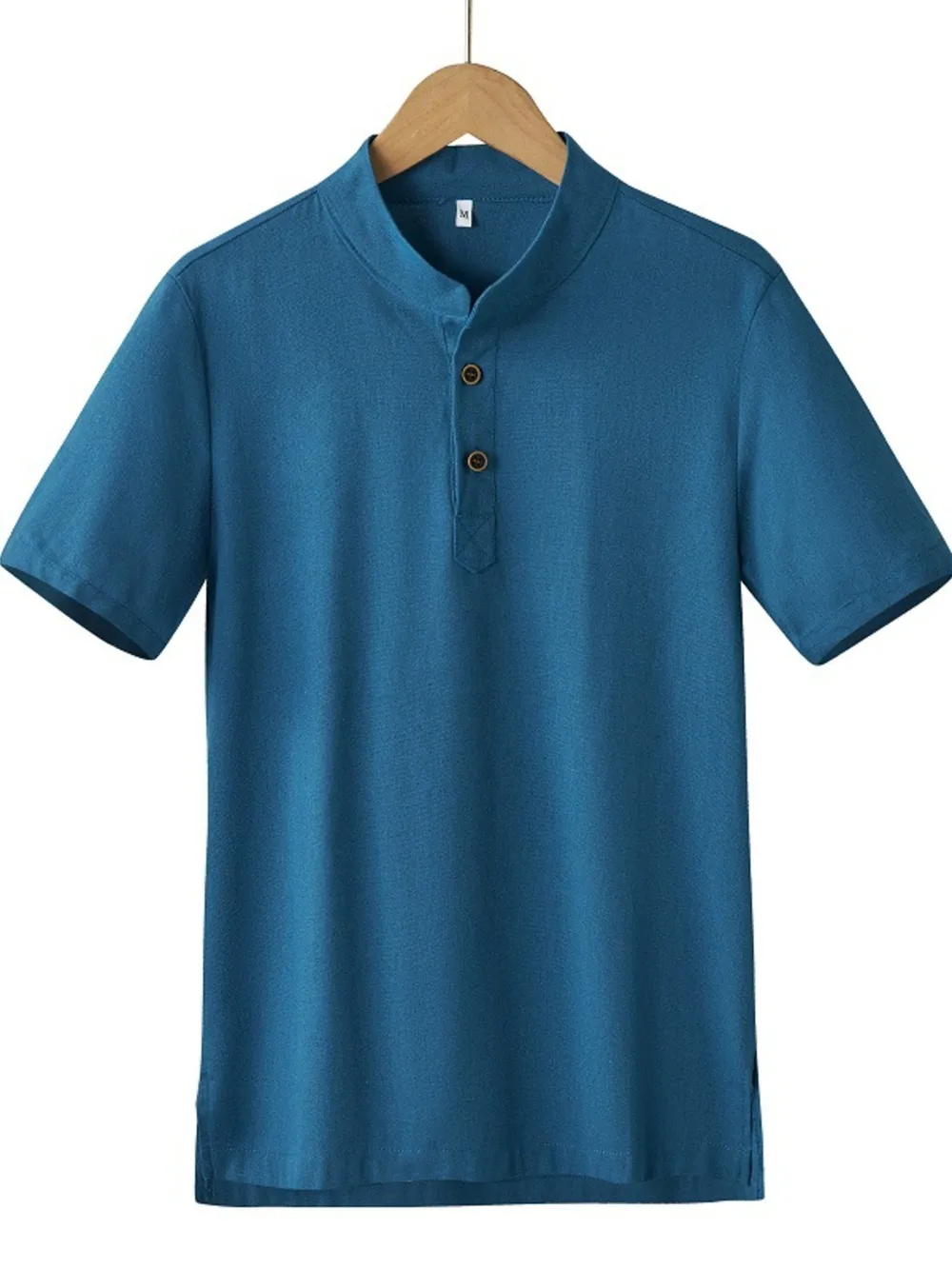 Men's Plus Size Button Detail Short Sleeve Blouse, image 8