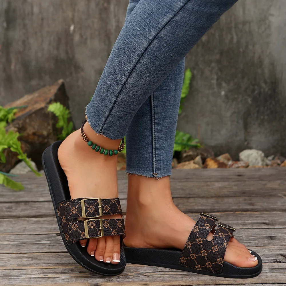 Open Toe Double Buckle Sandals, image 10