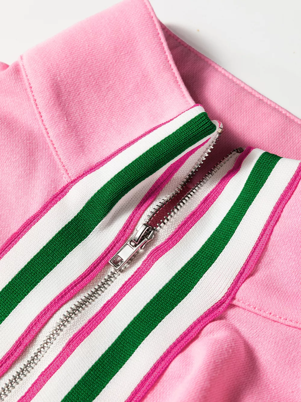 Contrast Striped Patchwork Zip Collar Sweatshirt, image 10