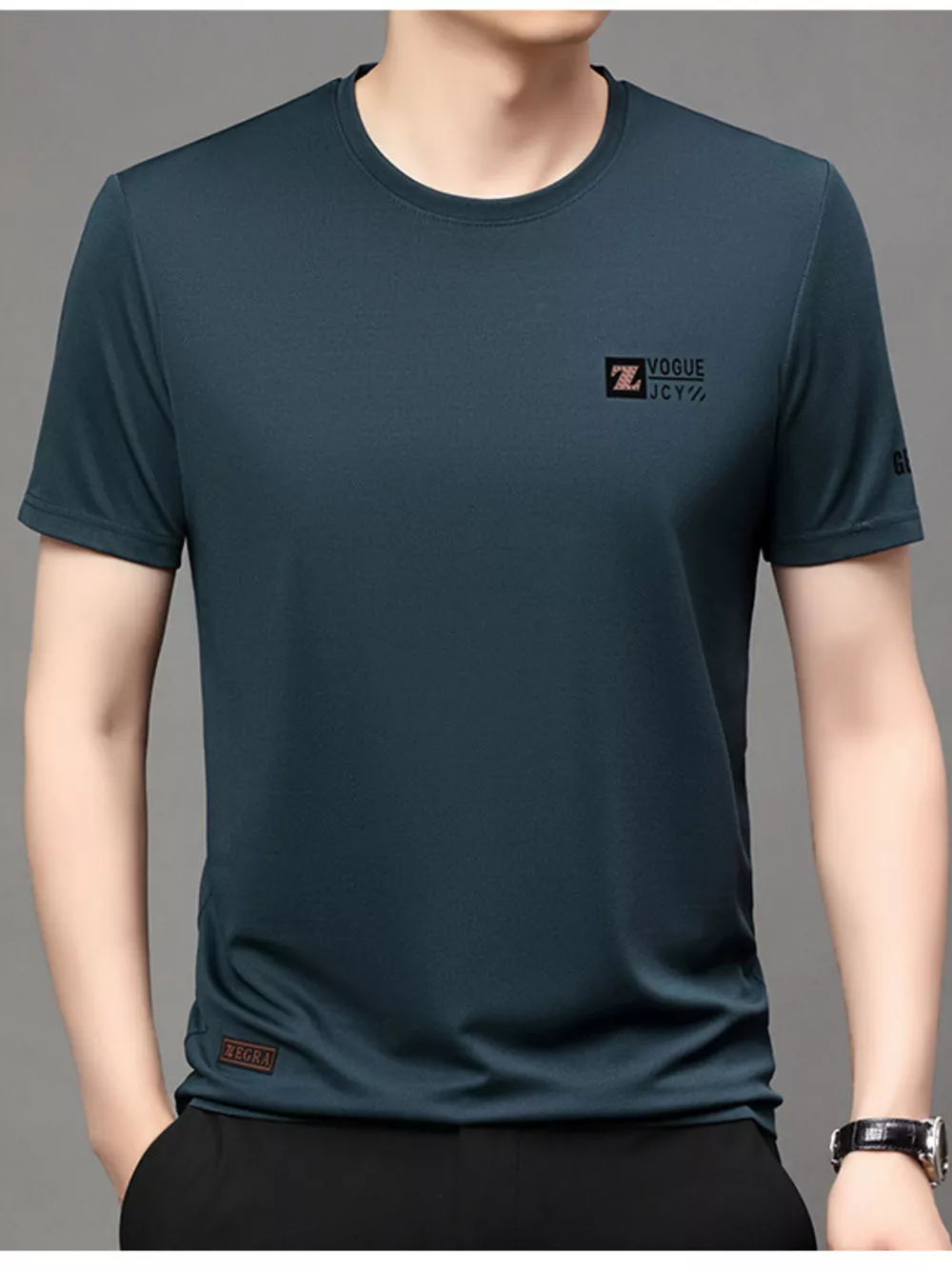 Men's Plus Size Round Neck Short Sleeve T-Shirt, image 10