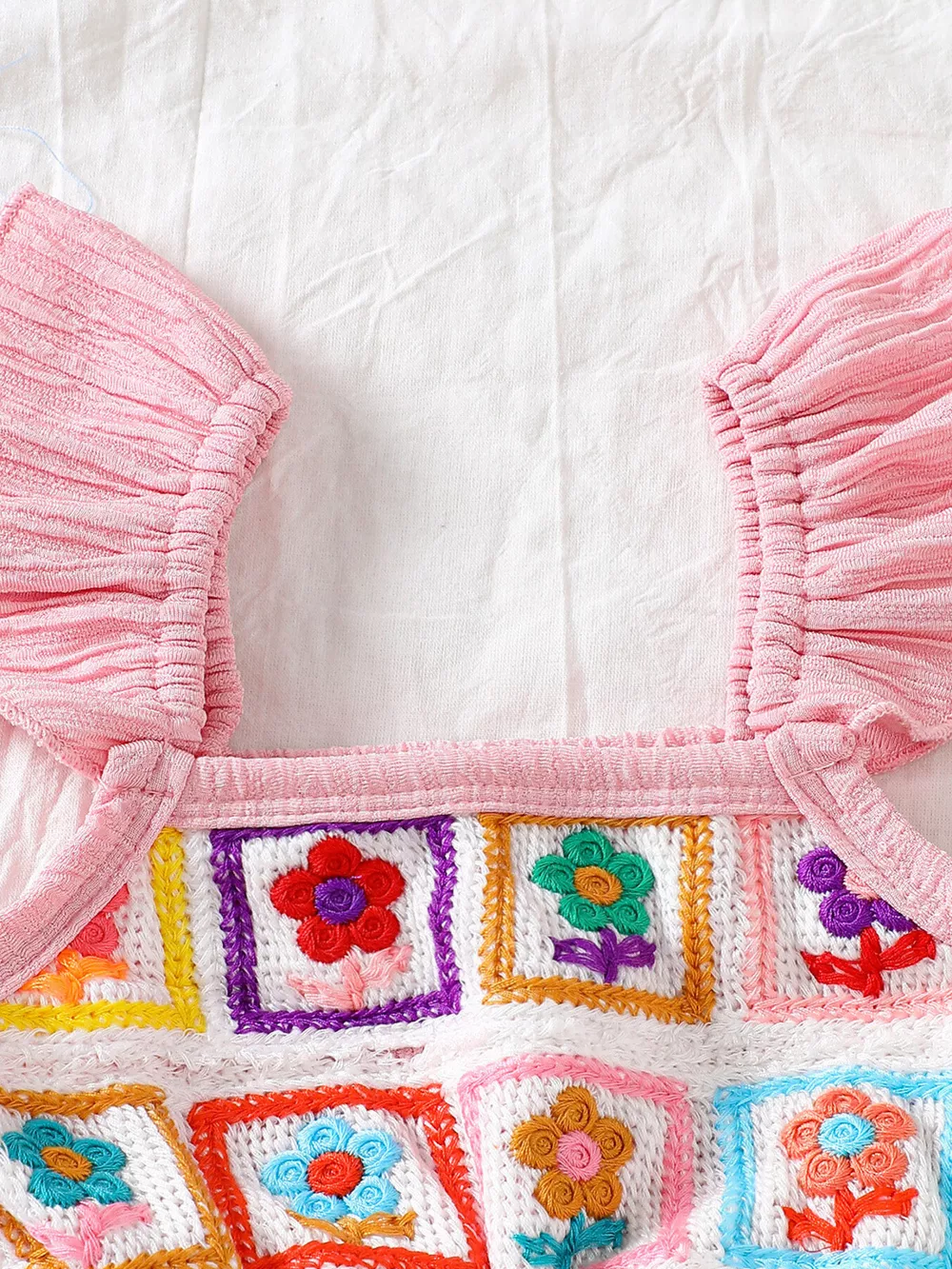 Children's Crochet Ruffle Trim Jumpsuit, image 11