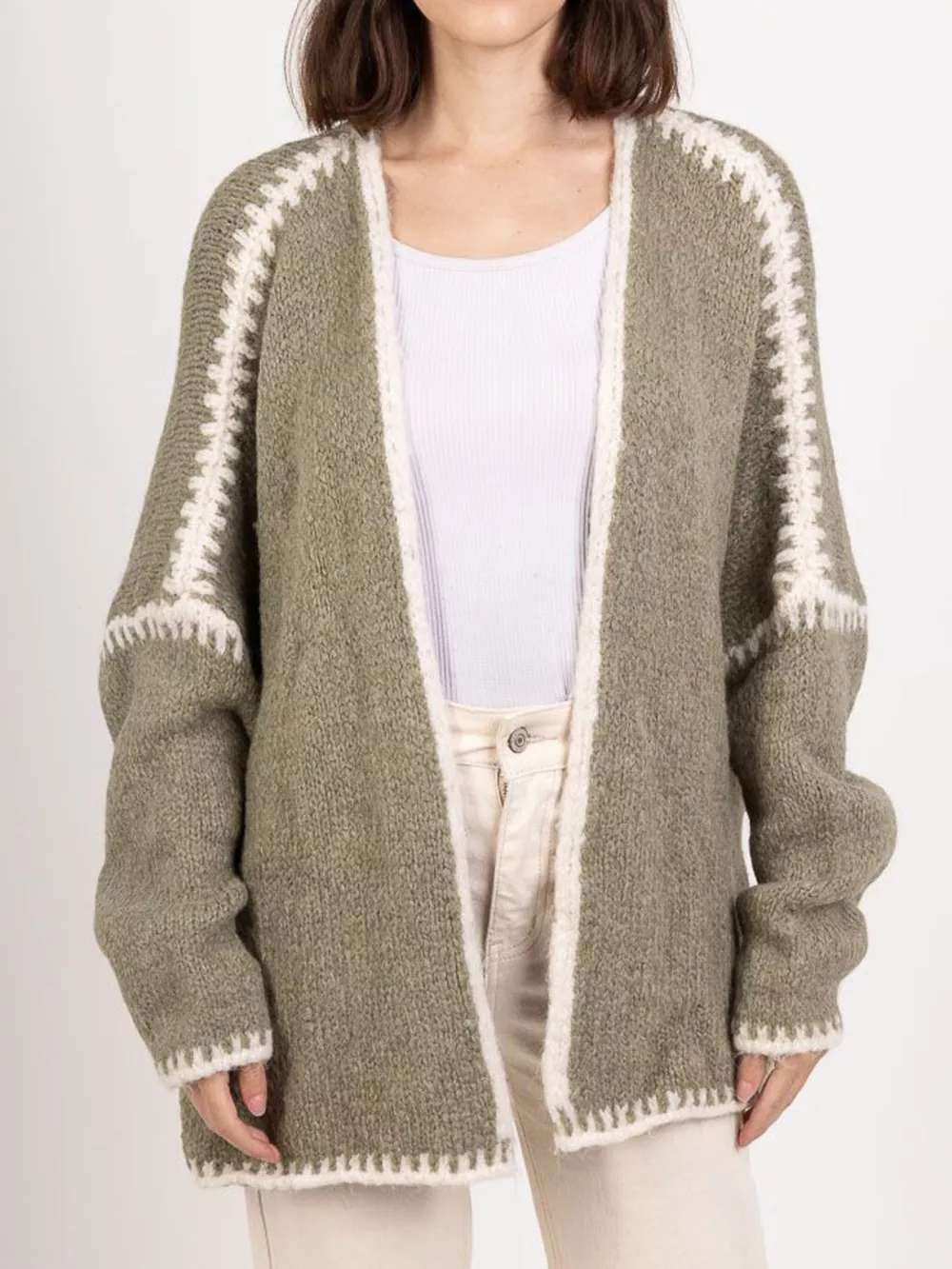 Contrast Trim Open Front Cardigan, image 18