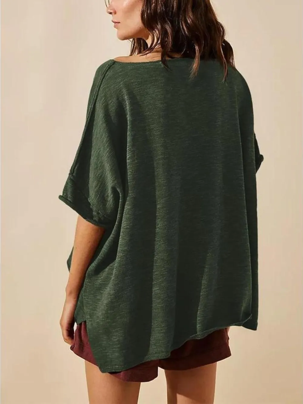 Oversized Round Neck Drop-Shoulder T-Shirt, image 5