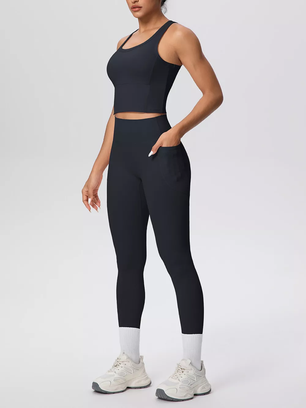 Scoop Neck Tank and High-Waisted Leggings Active Set, image 6