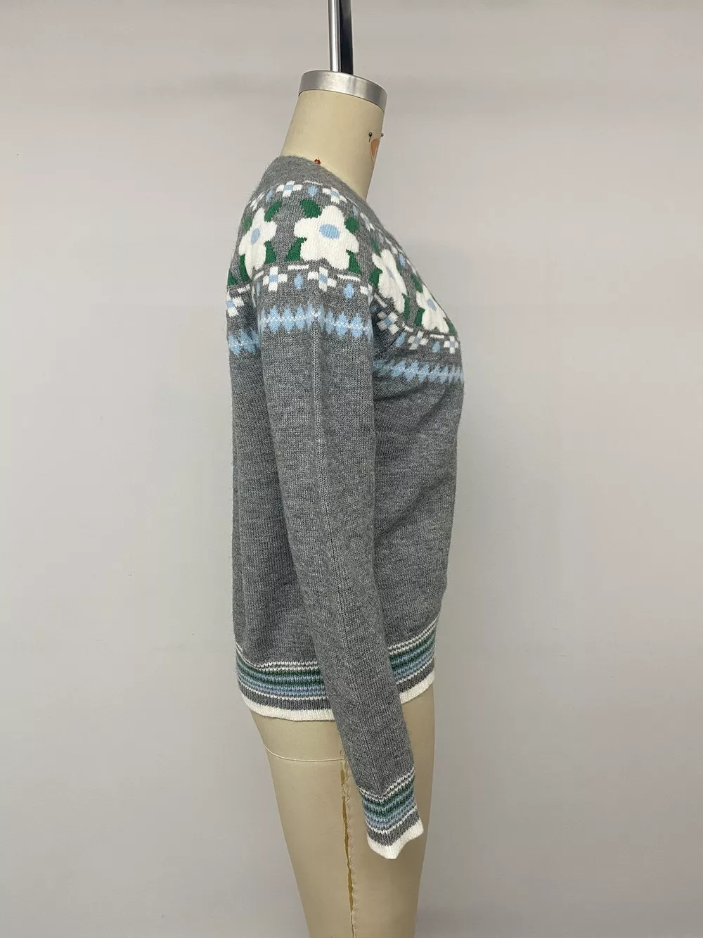 Floral Pattern Round Neck Sweater, image 13