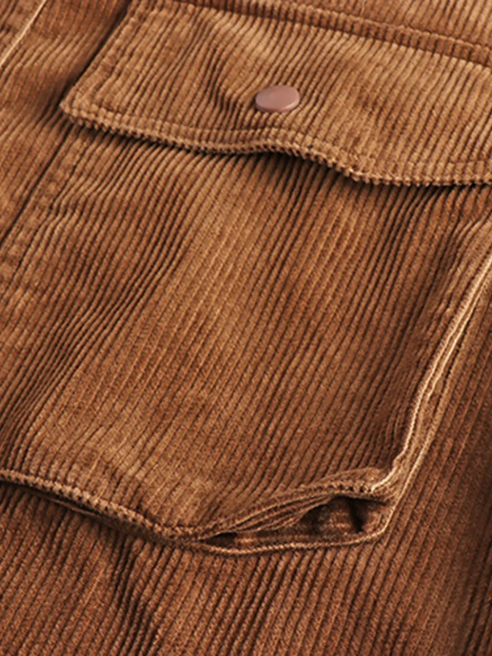 Men's Plus Size Corduroy Button Up Long Sleeve Jacket, image 12