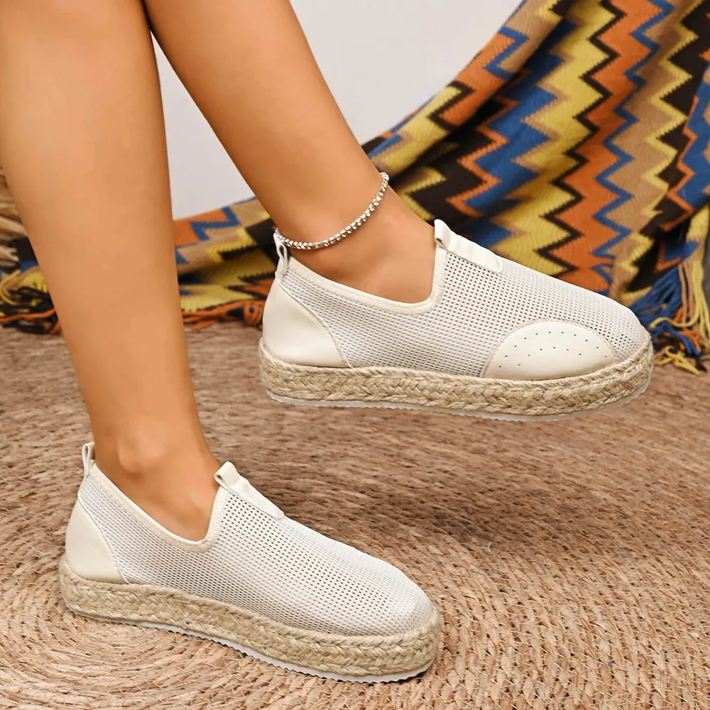 Mesh Espadrille Platform Slip-Ons, image 11