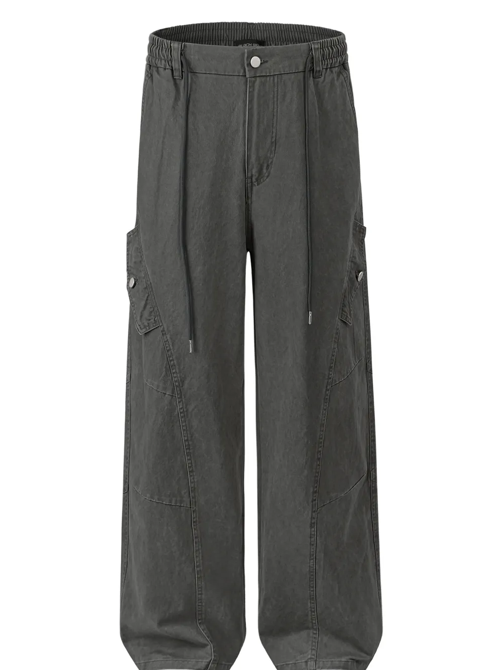 Men's Casual Wide Leg Cargo Pants with Elastic Waistband, image 4