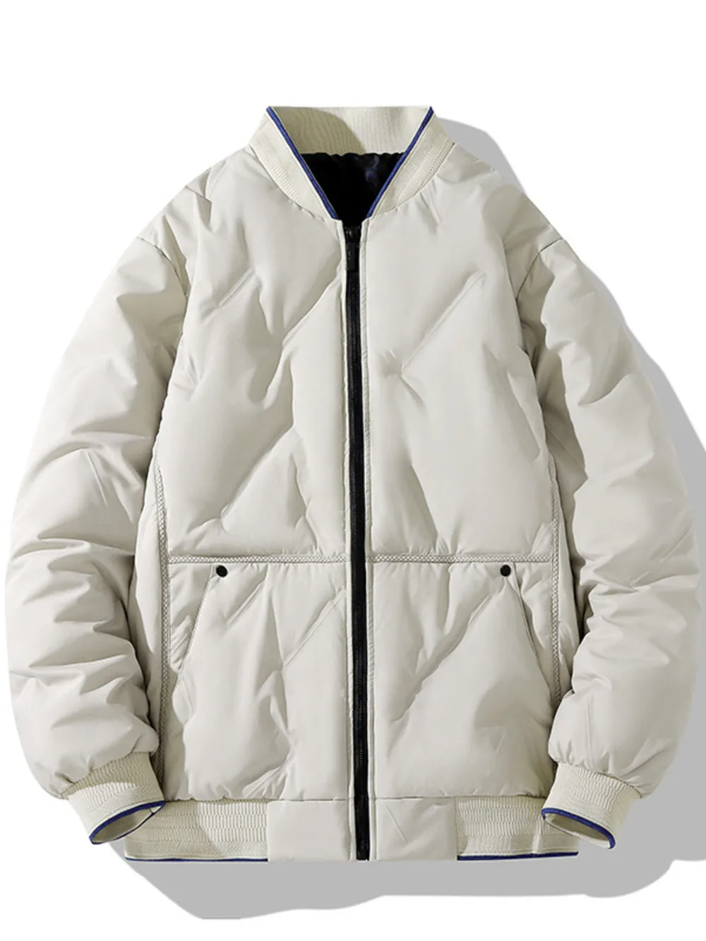 Men's Plus Size Quilted Zip Up Jacket, image 2