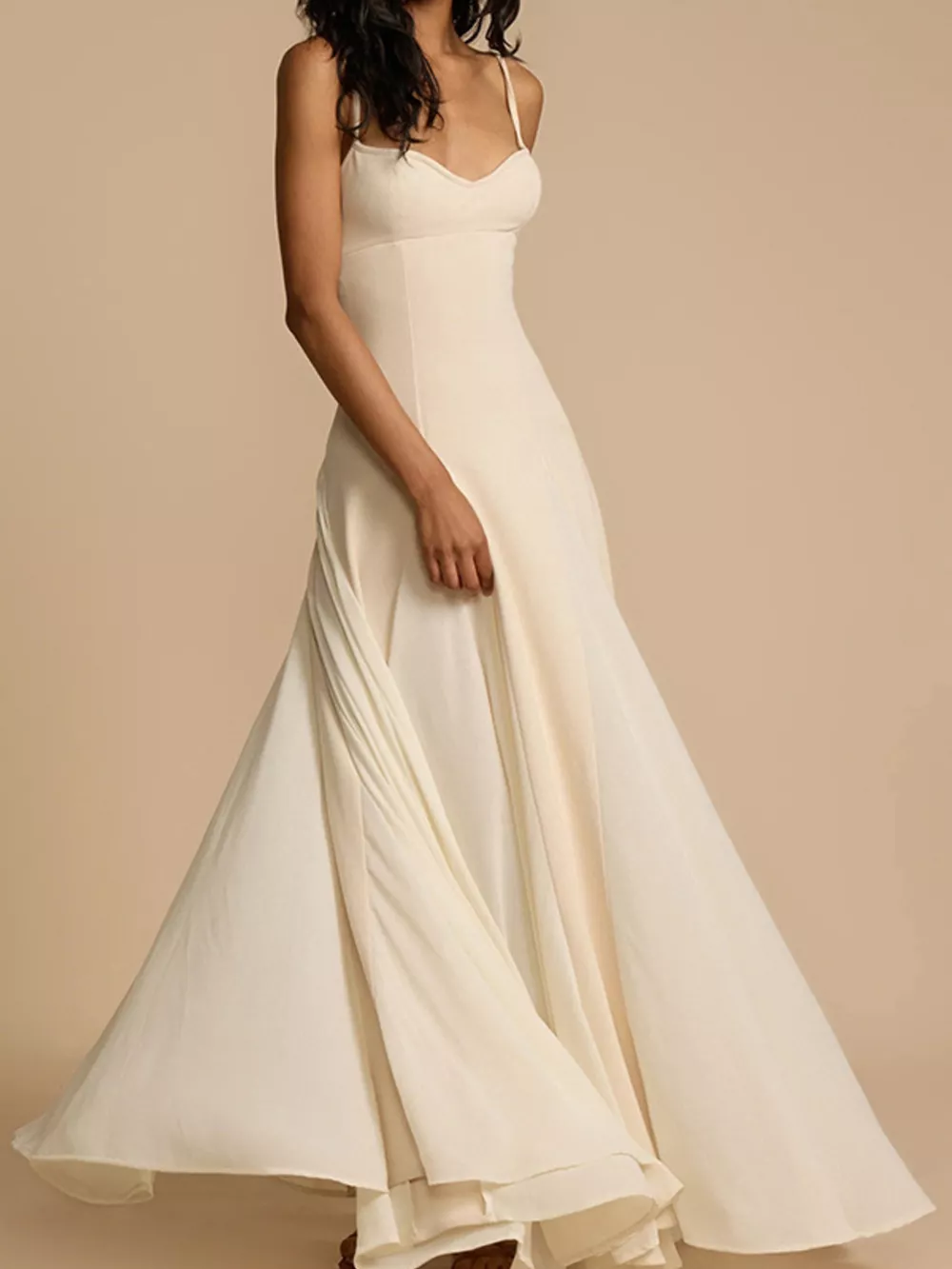 Sweetheart Neck Spaghetti Strap Flowy Maxi Dress, image 3