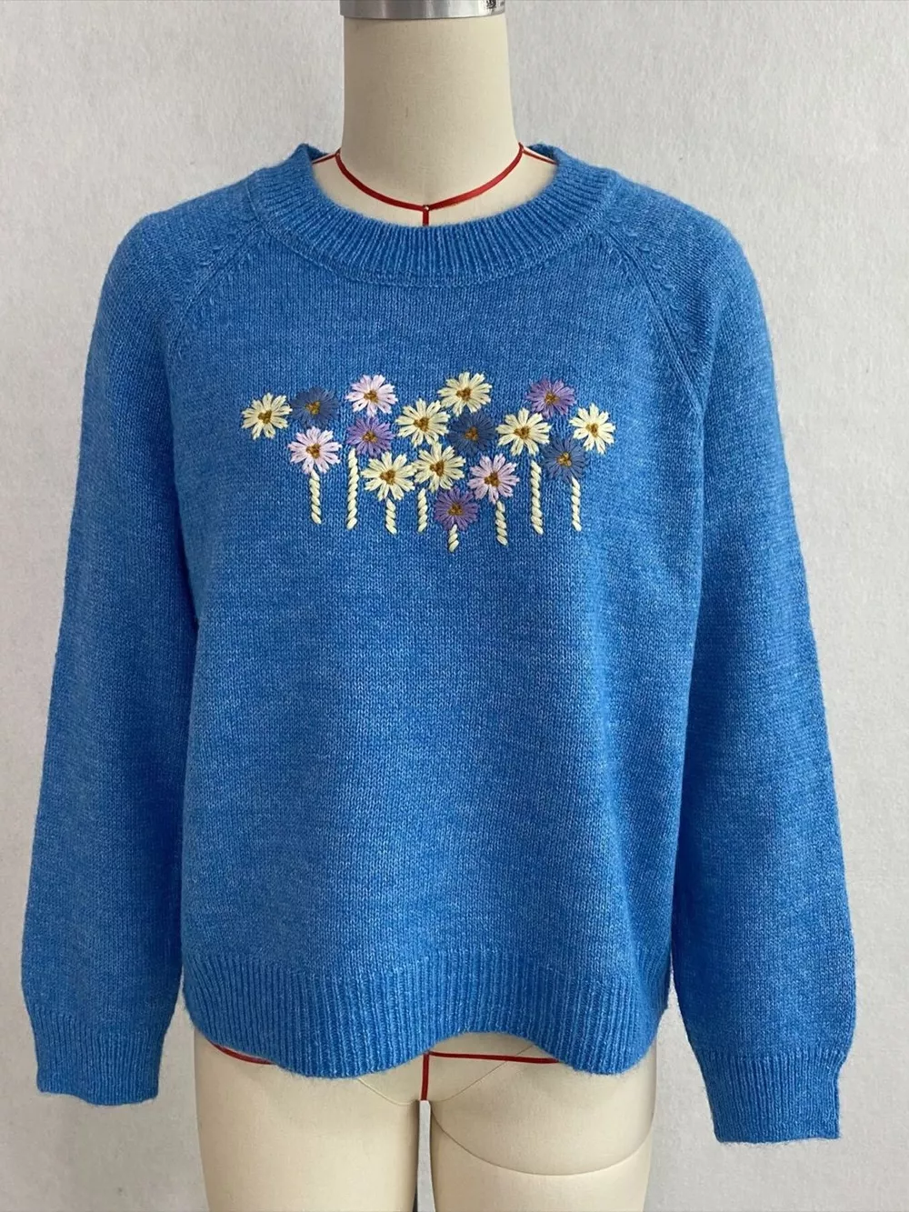 Floral Embroidered Round Neck Sweater, image 14