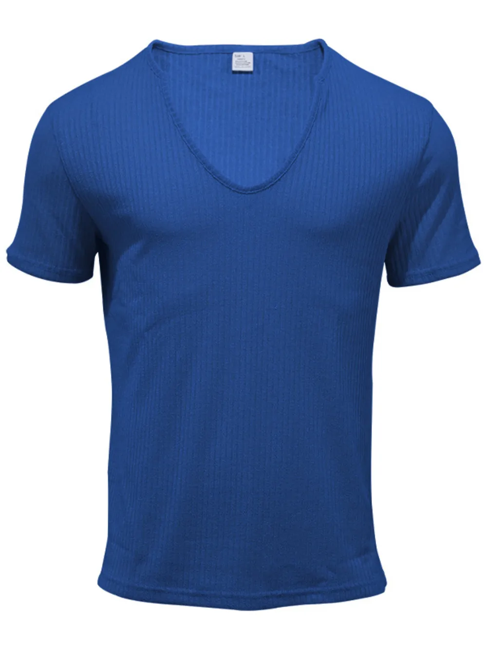 Men's Full Size Ribbed V-Neck T-Shirt Plus Size, image 10
