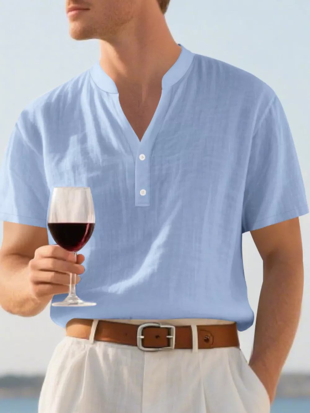 Men's Full Size Casual Linen Blend Short Sleeve Shirt Plus Size, image 13