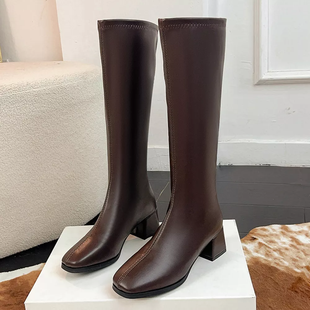 Square Toe Block Heels Boots, image 16