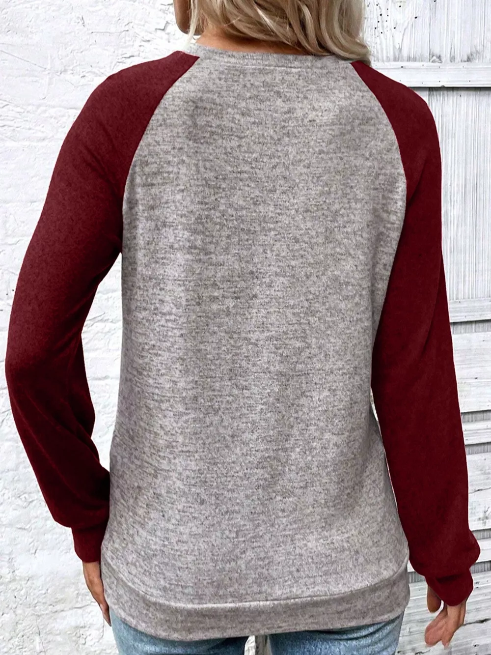 Color Block Raglan Long Sleeve T Shirt, image 4